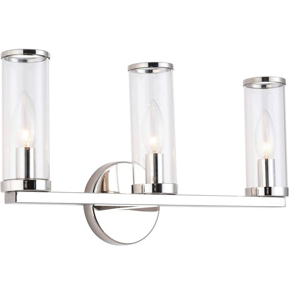 PAPAYA Chrome Brushed Nickel Wall Sconce,Modern 3-Lights Wall Lamp with Transpar